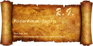 Rozenbaum Ipoly névjegykártya